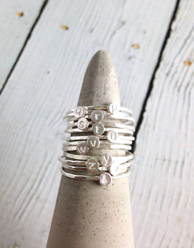 Sterling Silver Initial Ring