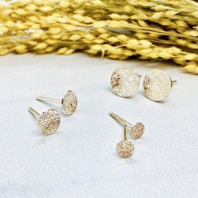 Diamond Dusted Round Studs, Silver