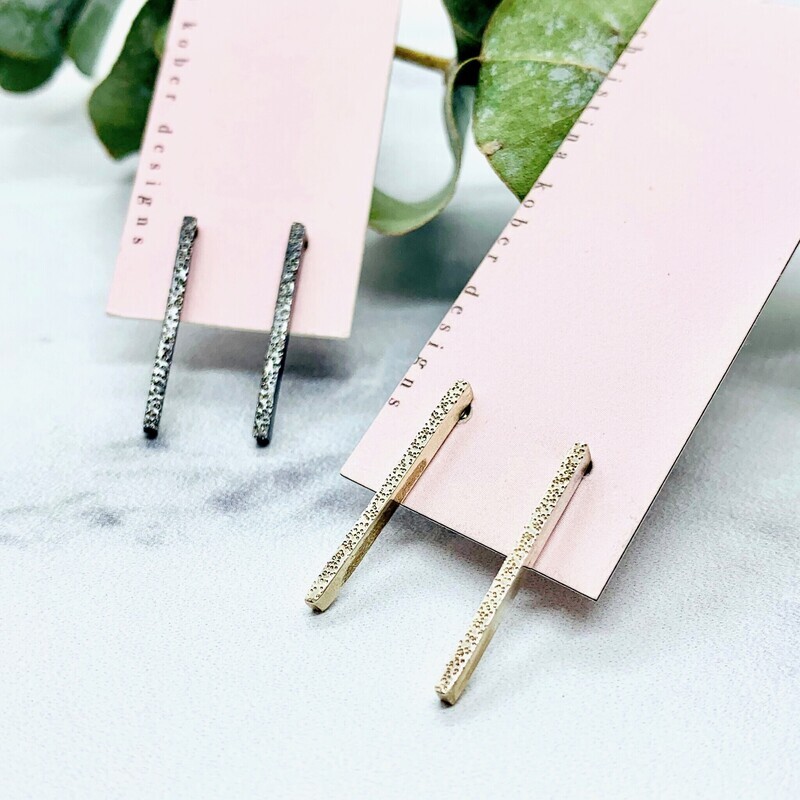 Diamond Dusted Column Earrings
