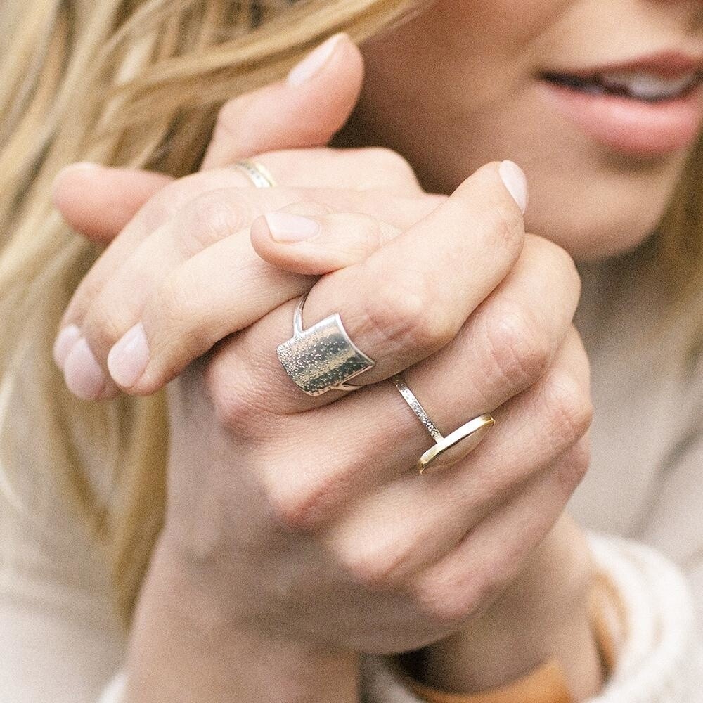Handmade Diamond Dusted Sterling Silver Everlong Ring