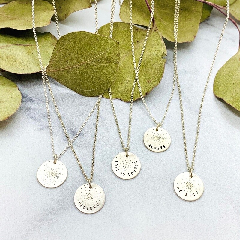Diamond Dusted Silver Mini Coin Necklace