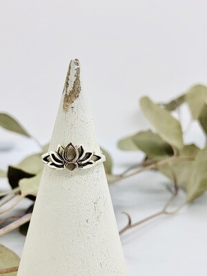 Silver Lotus Silhouette Ring