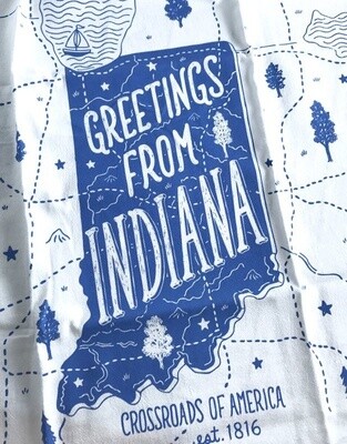 Greetings From Indiana Tea Towel