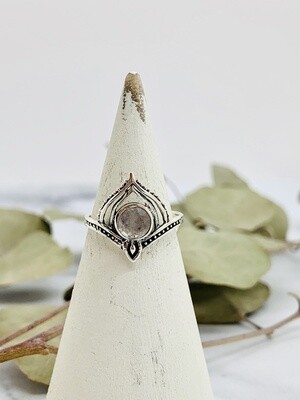 Silver and Moonstone Pinnacle Ring