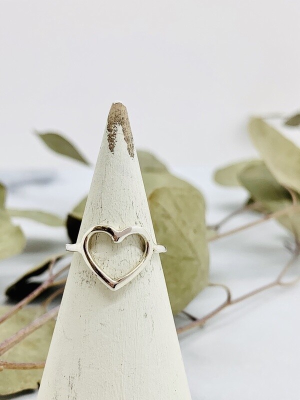 Silver Open Heart Ring