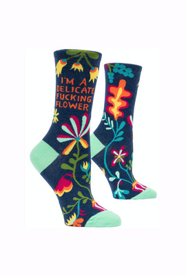 Delicate Fucking Flower Women’s Crew Socks