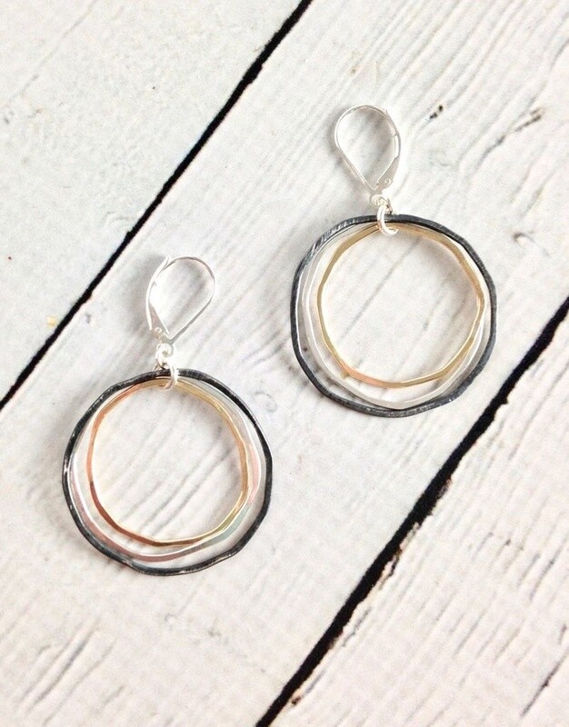 Mixed Metals Trio Caldera Earrings