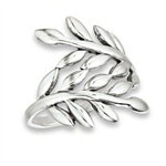 Silver Leaves Wrap Ring