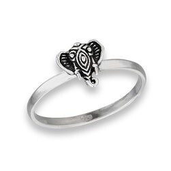 Tiny Elephant Head Ring
