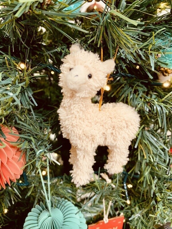 Furry Llama Ornament, 5&quot;