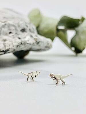 T Rex Stud Earrings, Sterling Silver