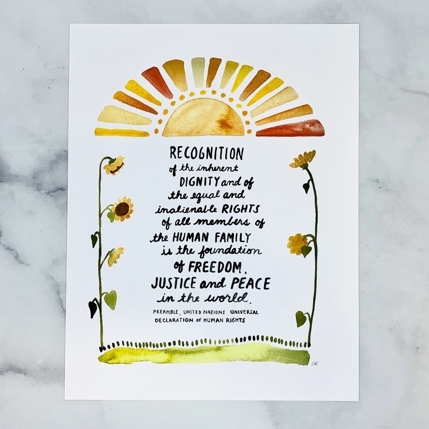 UN Human Rights Preamble Print 8.5”x11”