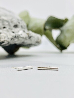 Bar Stud Earrings, Sterling Silver