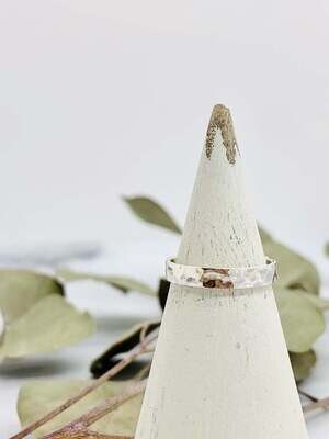 Sterling Silver Hammered Band Ring
