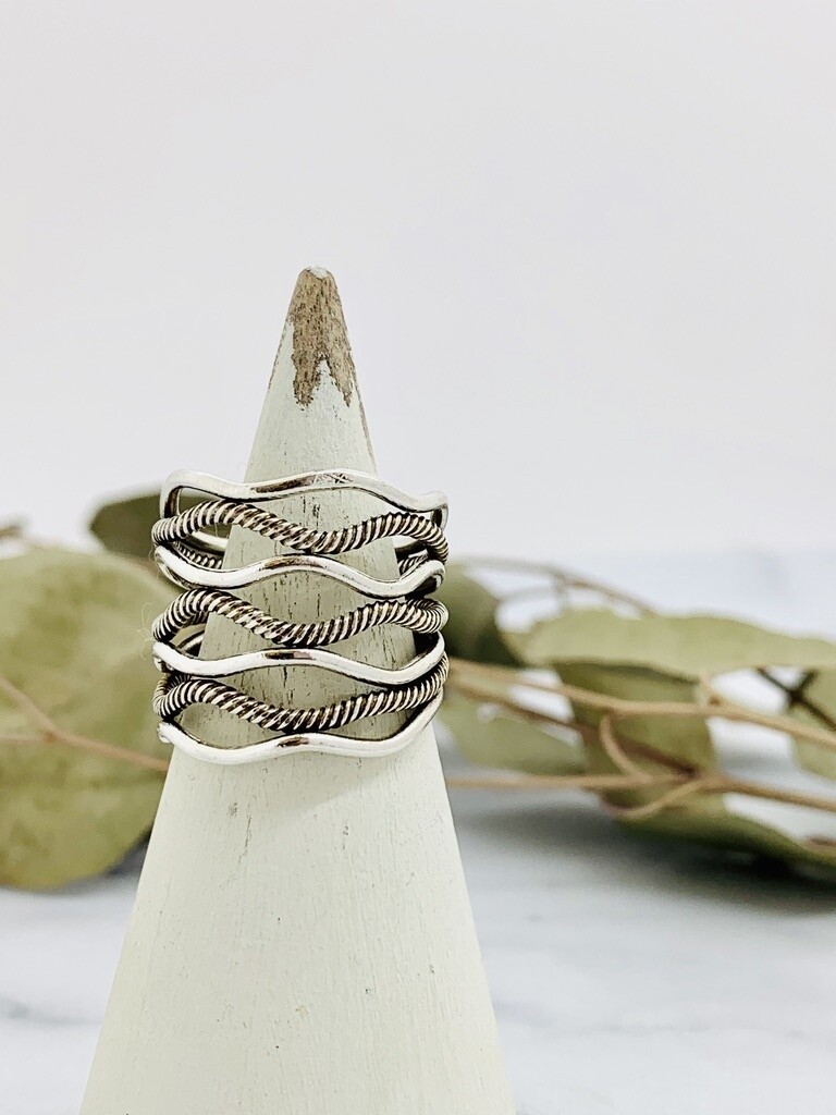Sterling Silver Multi Wavy Bands Ring