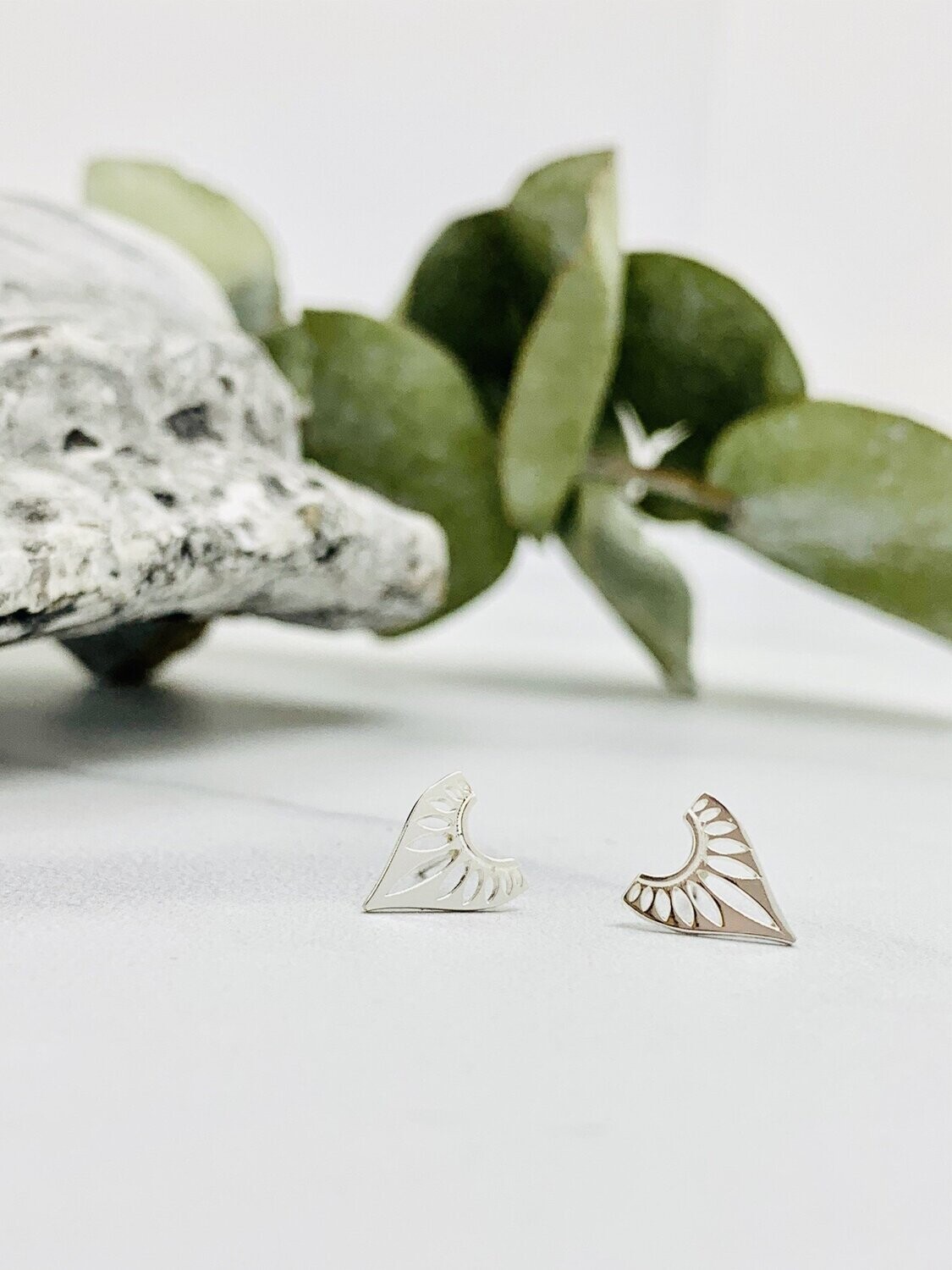 Sterling Silver Fancy Point Stud Earrings