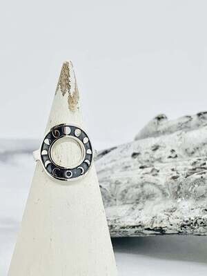 Silver Circle Moon Phase Ring