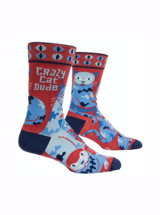 Crazy Cat Dude Men’s Crew Socks