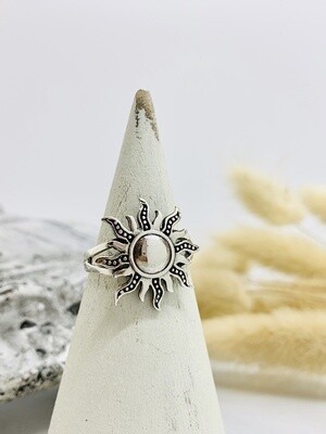 Sterling Silver Solid Sun Ring