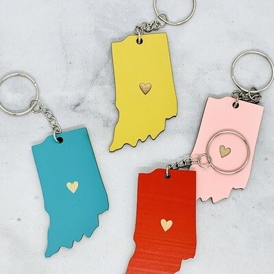 Indiana Heart Keychain
