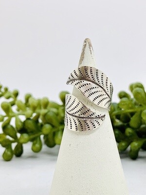 Silver Two Leaves Ring