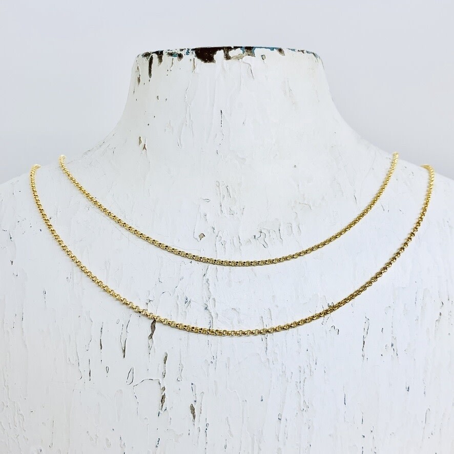 Gold Filled Rolo Chain Necklace, Length: 16&quot;