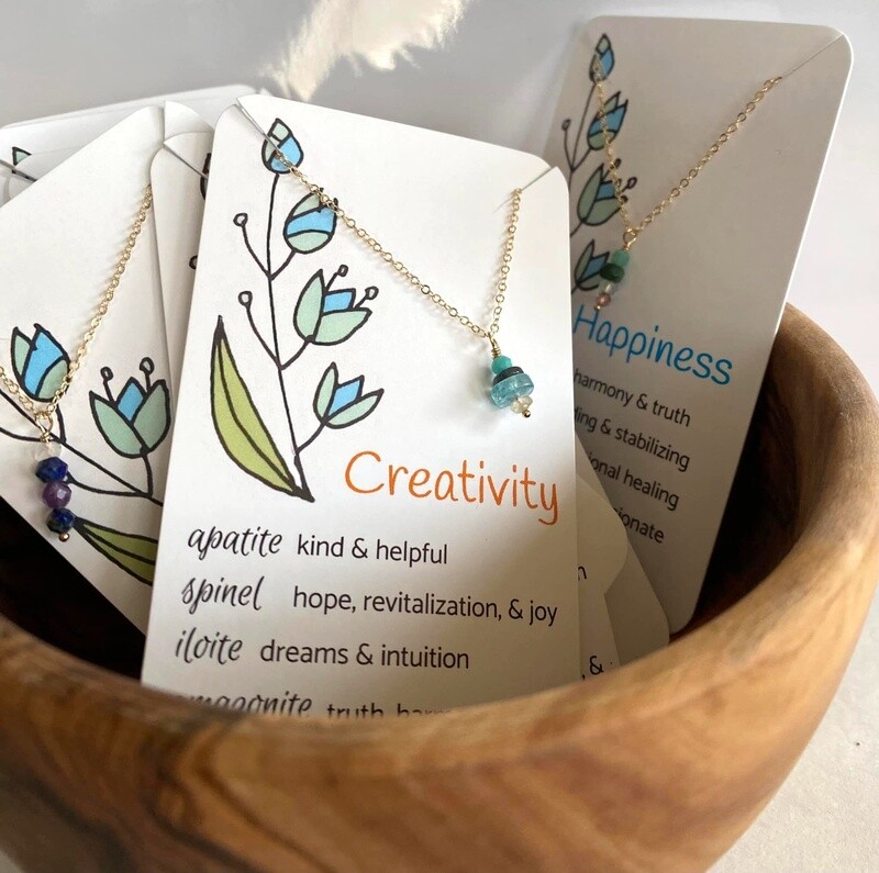 Silver Healing Gem Necklace,