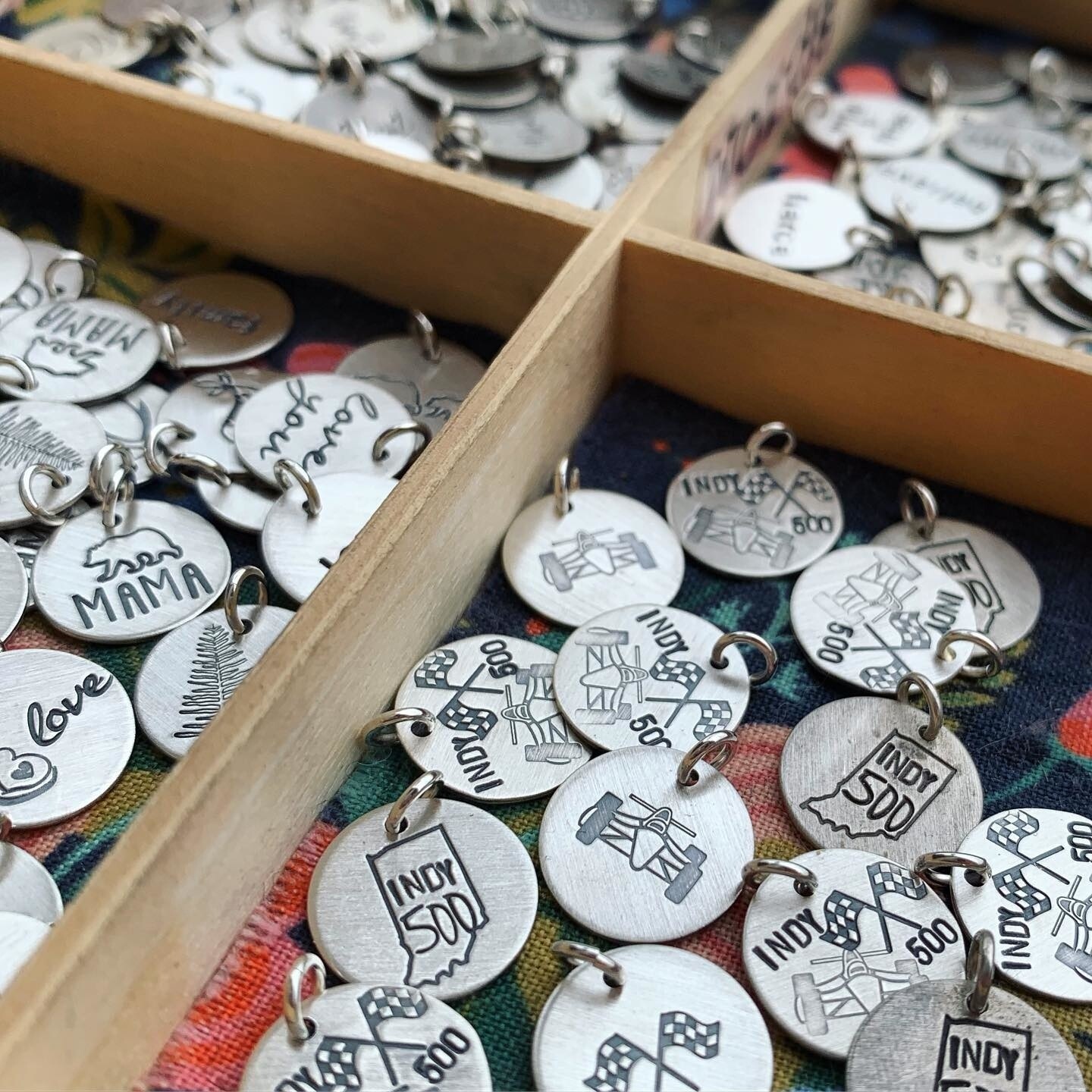Silver Indy 500 Charms