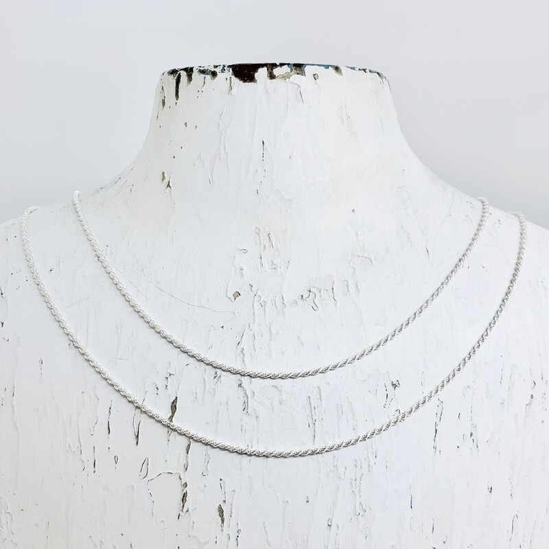 Sterling Silver Rope Chain Necklace
