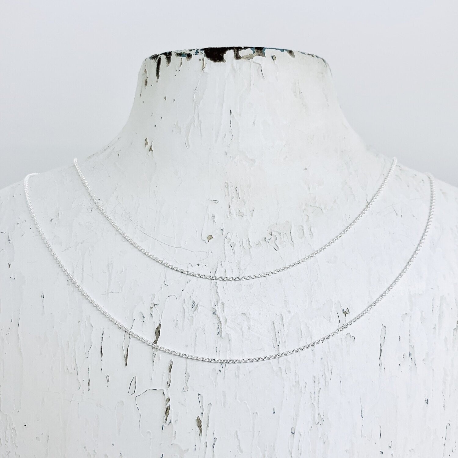 Sterling Silver Light Rolo Chain Necklace, Length: 14&quot;