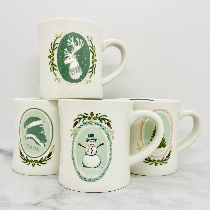 Stoneware 12oz Mug w/ Holiday Image &amp; Saying 3-1/2&quot;R x 4&quot;H