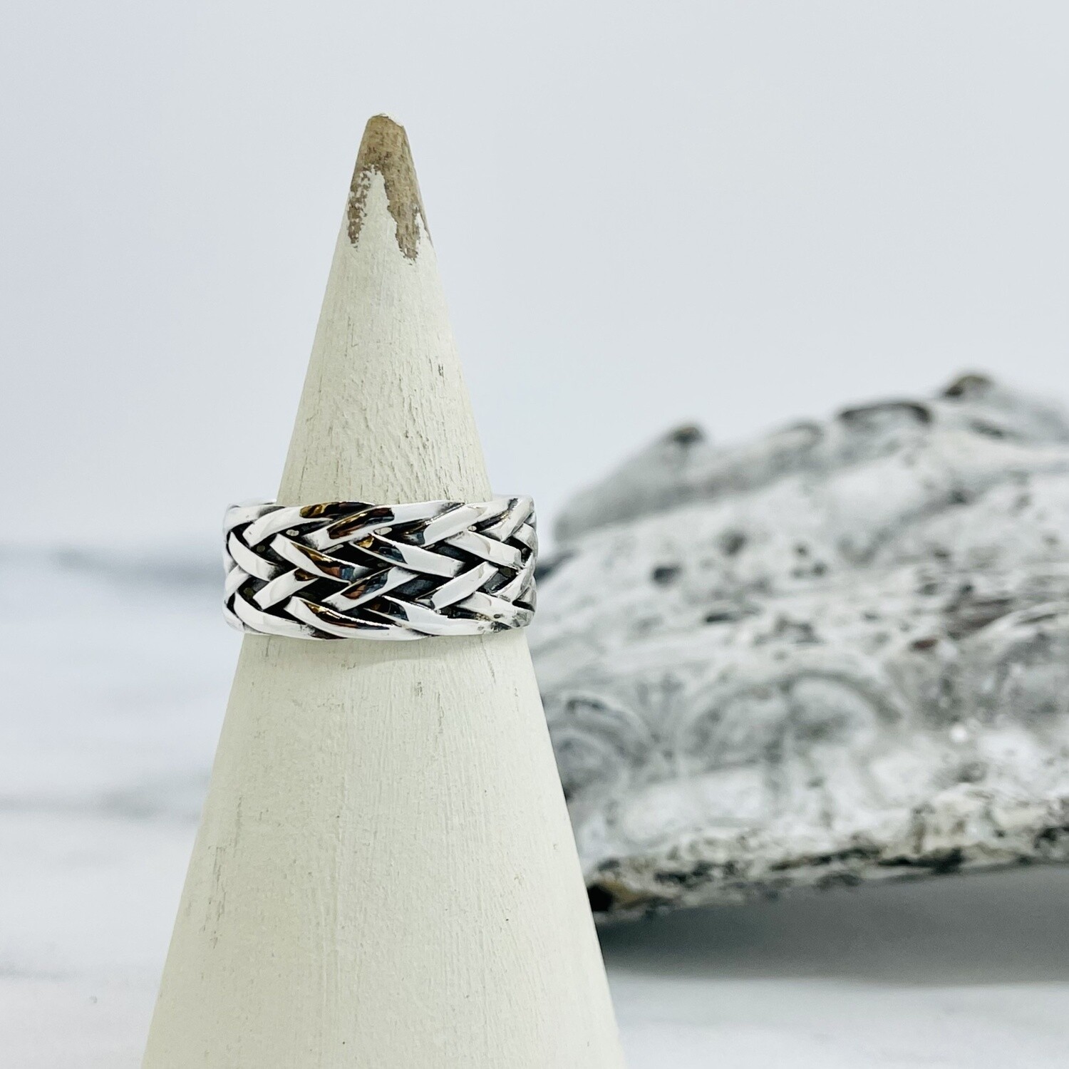 Silver Celtic Weave Ring, Size: 9
