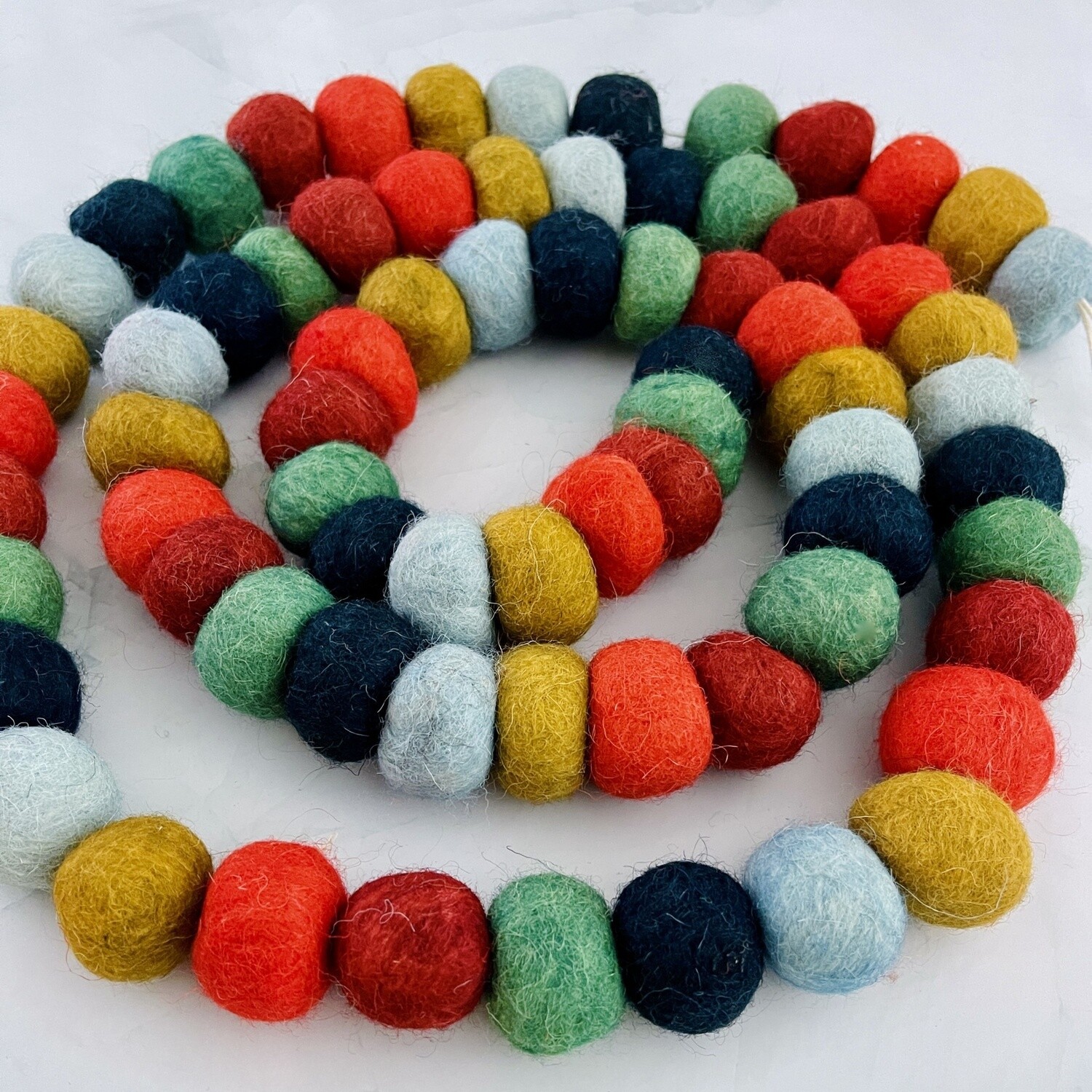 Wool Felt Ball Garland 72&quot;L