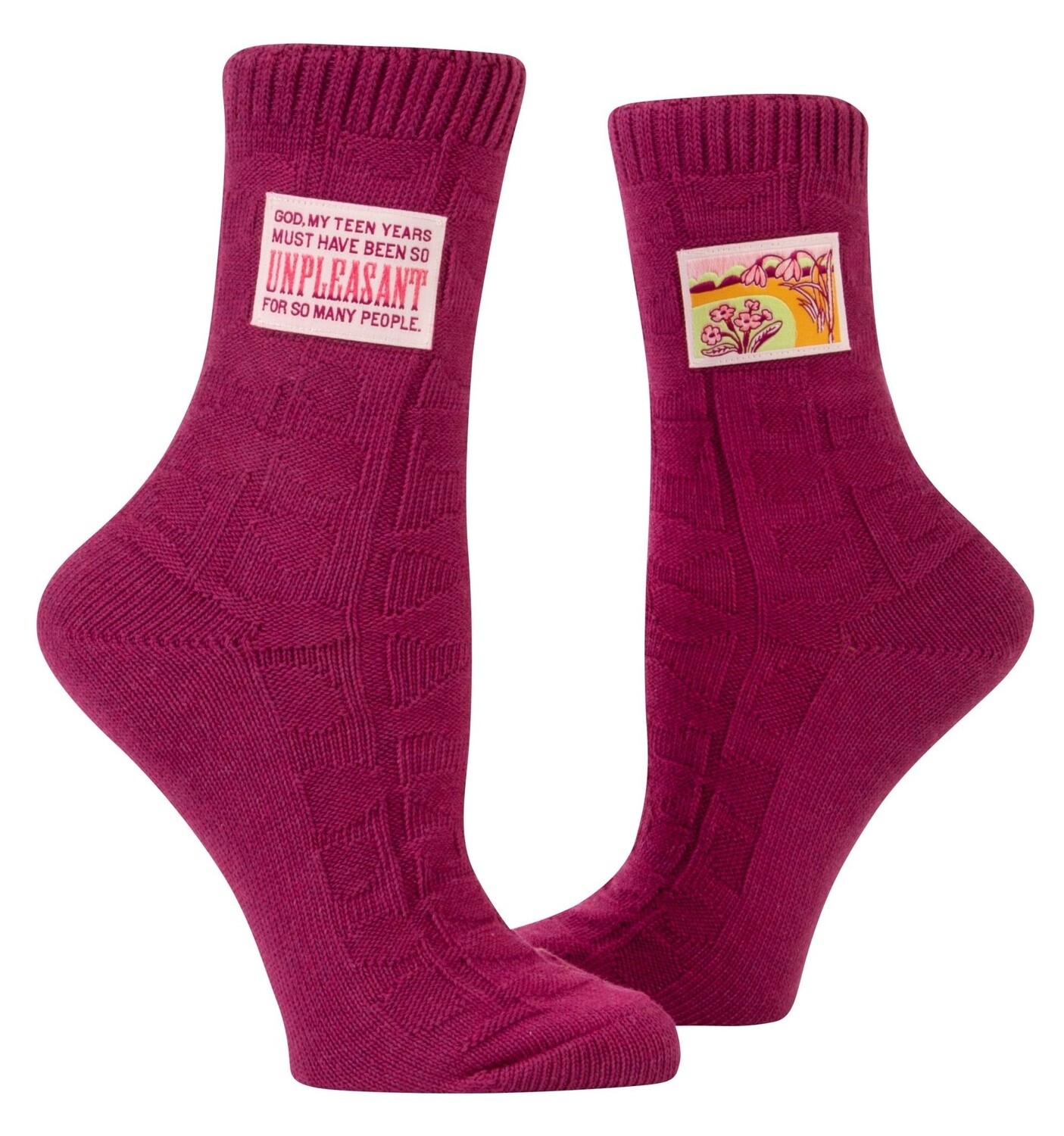 God My Teen Years Tag Socks