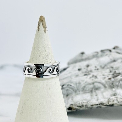 Silver Wave3 Band Ring