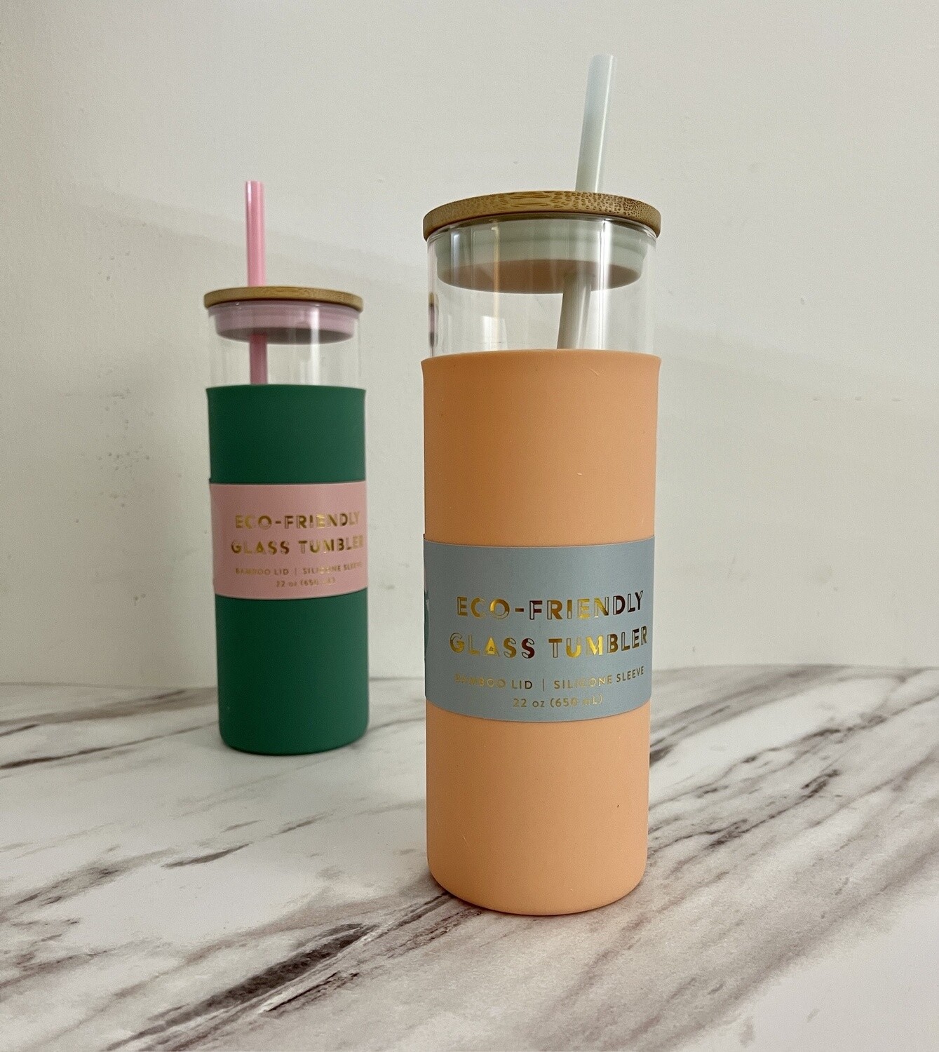 Glass Tumbler with Bamboo Lid 22oz
