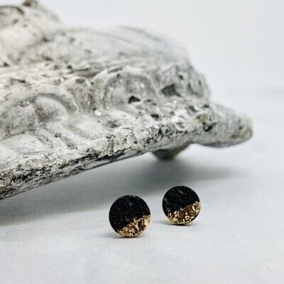 Lava Clay with Gold Luster Stud Earrings