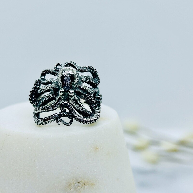 Silver Octopus Ring
