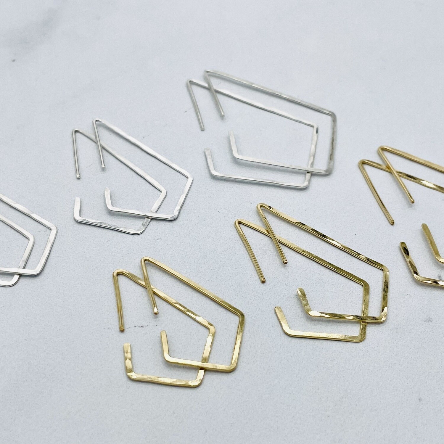 Hammered Kite Hoop Earrings
