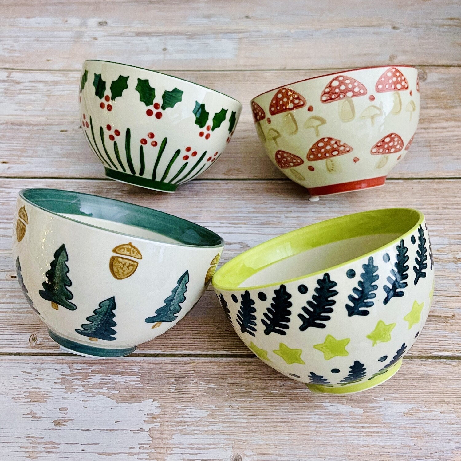 Hand-Stamped Stoneware Bowl