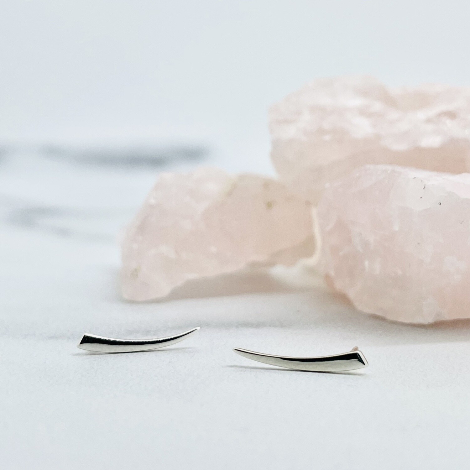 Sterling Silver Tapered Bar Crawler Post Earrings