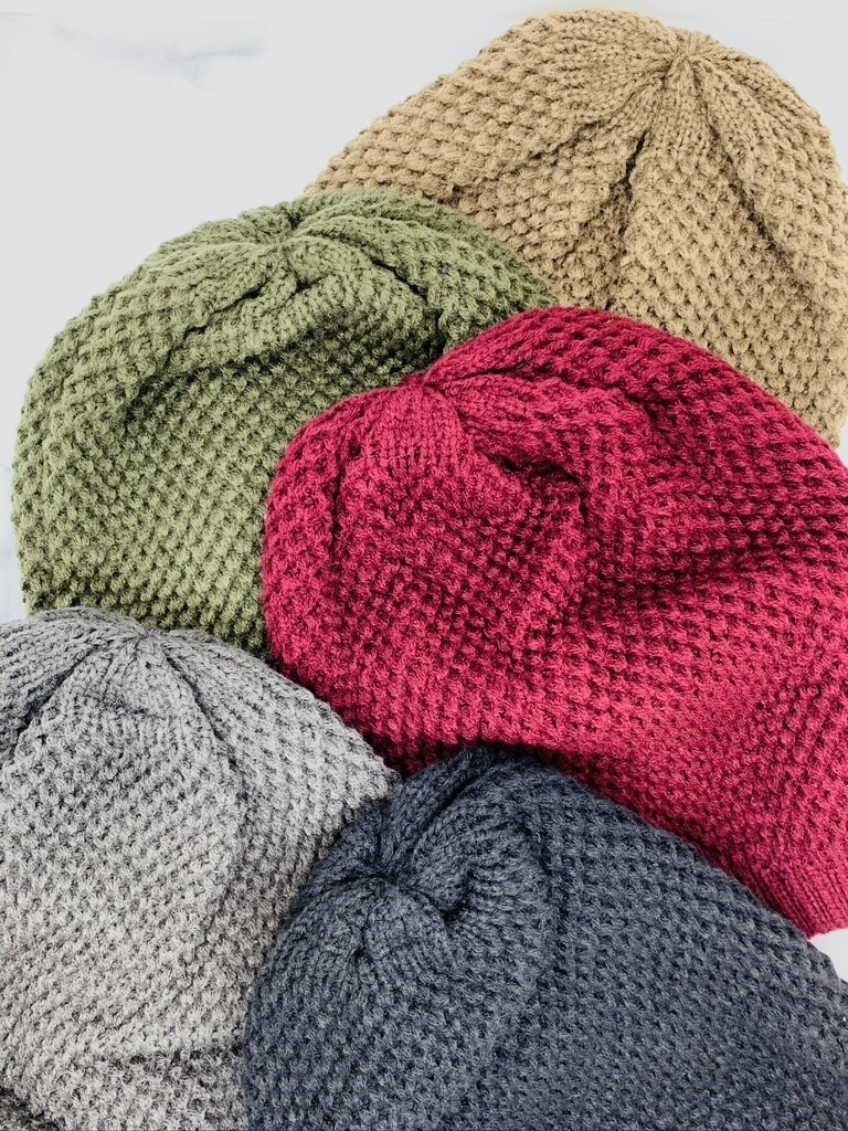 Waffle Knit Slouchy Beanie