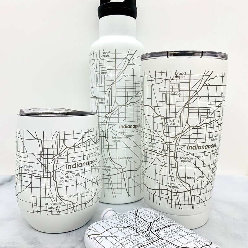 Indianapolis Map Insulated Drinkware