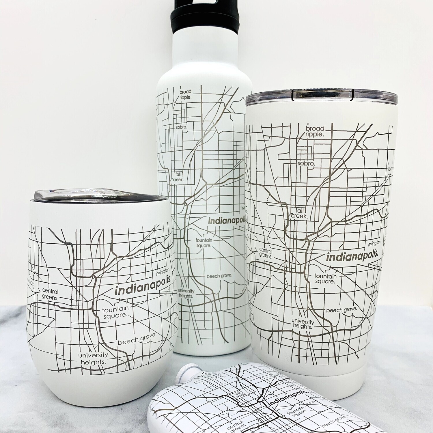 Indianapolis Map Insulated Drinkware