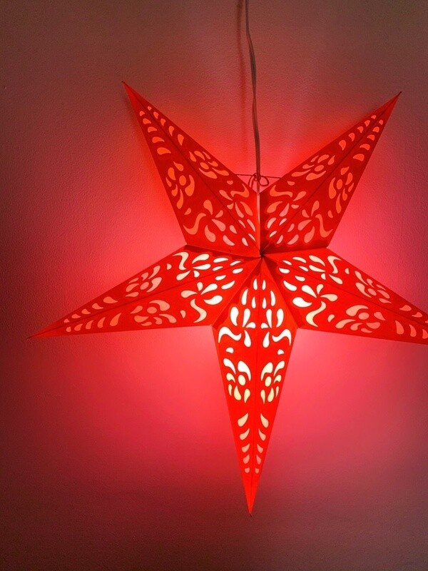 Red Punch Star Light with 12&#39; Cord