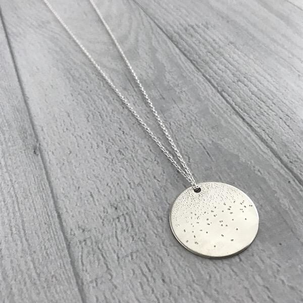 Handmade Diamond Dusted | 30 &amp; 32&quot; sterling silver large medallion