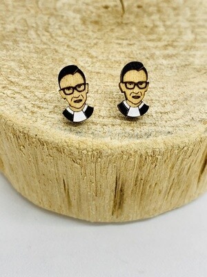Handmade RBG Lasercut Wood Earrings on Sterling Silver Posts