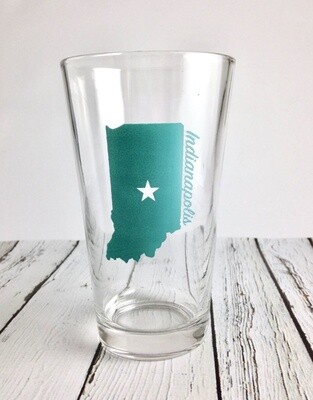 Teal Indianapolis Star Pint Glass