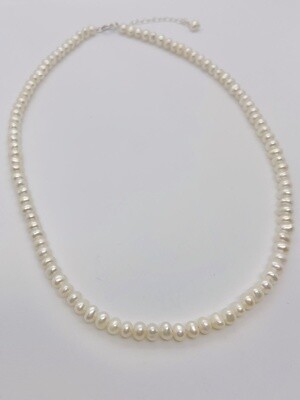 15&quot; White Cultured Freshwater Pearl Necklace - DNO