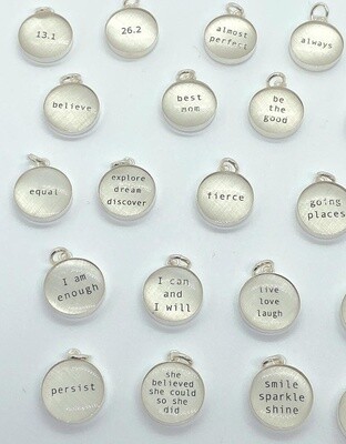 Lithograph Word Pendant